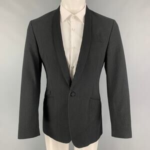 SPENCER HART Size 40 Navy Seersucker Cotton Shawl Collar Sport Coat